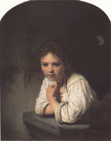 Girl leaning on a window-sill (mk33)